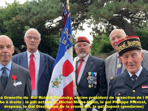 Obsèques du gal Roland Stansky, ancien pdt de la section de la Manche